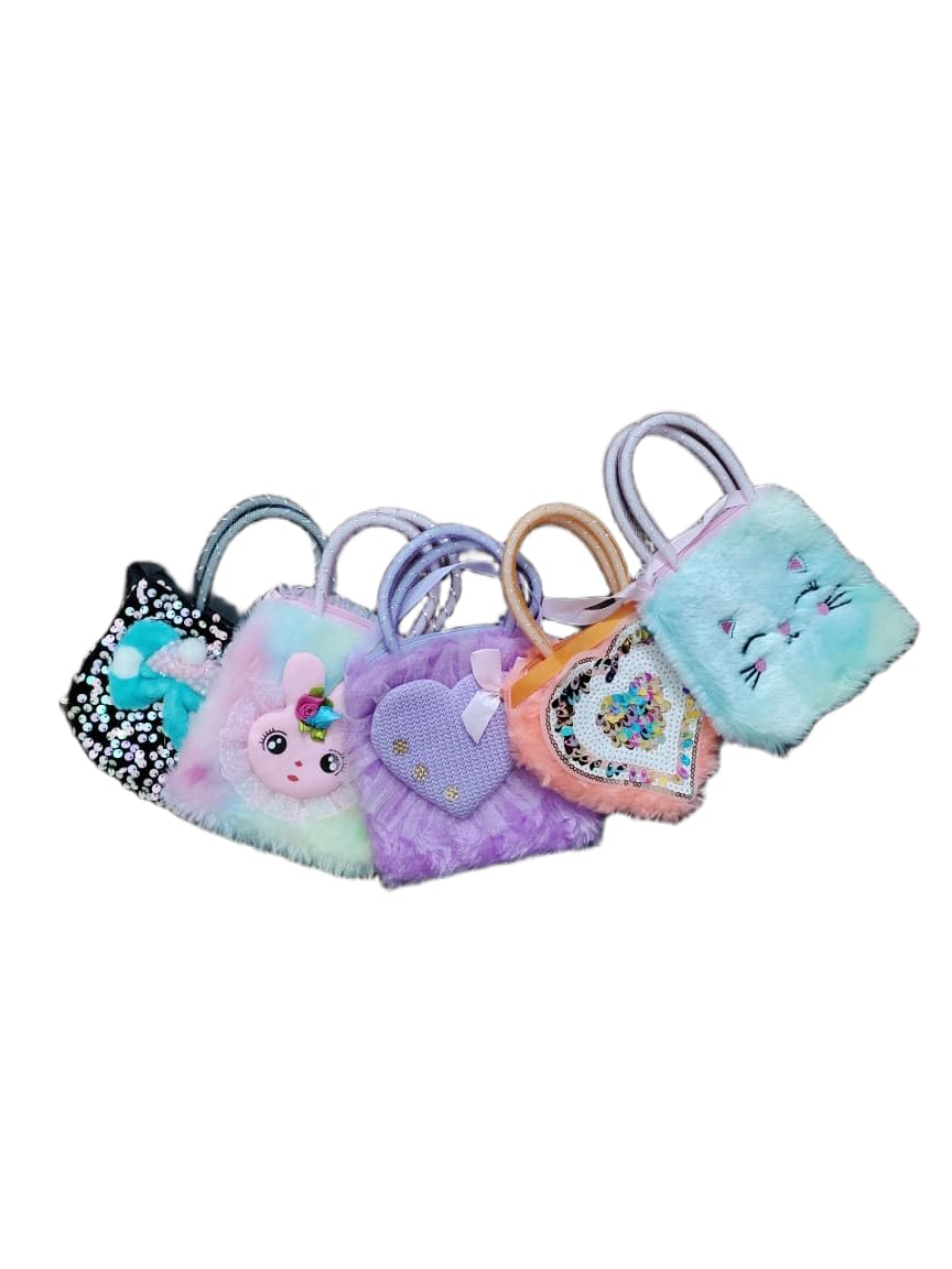 (Pack of 3) Mix assorted Girl Kids Mini Fancy Party handbag -12 * 10 cm-image-43
