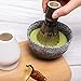 Bamboo Matcha Tea Whisk Set (Chasen) Matcha Bowl (Chawan) Bamboo Scoop (Chashaku) Ceramic Whisk Holder Handmade Matcha Ceremony Starter Kit For Traditional Japanese Tea Ceremony (7 Pcs).
