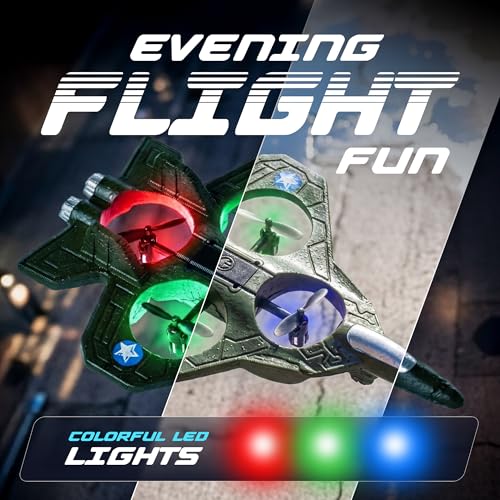 nutty toys RC Stunt Airplane for Kids & Adults - 3X Extended Battery Life, Top LED Jet Fighter 2026, Remote Control Plane Ages 8+, 360° Flip & Roll Drone, Best Valentines Day & Easter Gifts Idea Boys