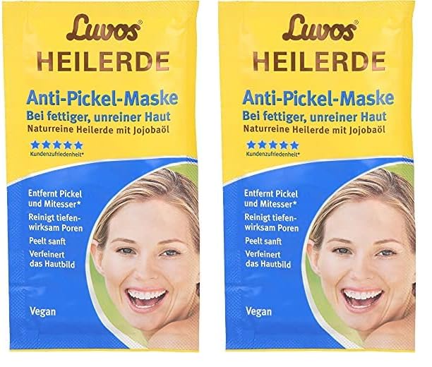 Luvos Heilerde Anti-Pickel-Maske, 15 ml Gesichtsmaske (Packung mit 2)