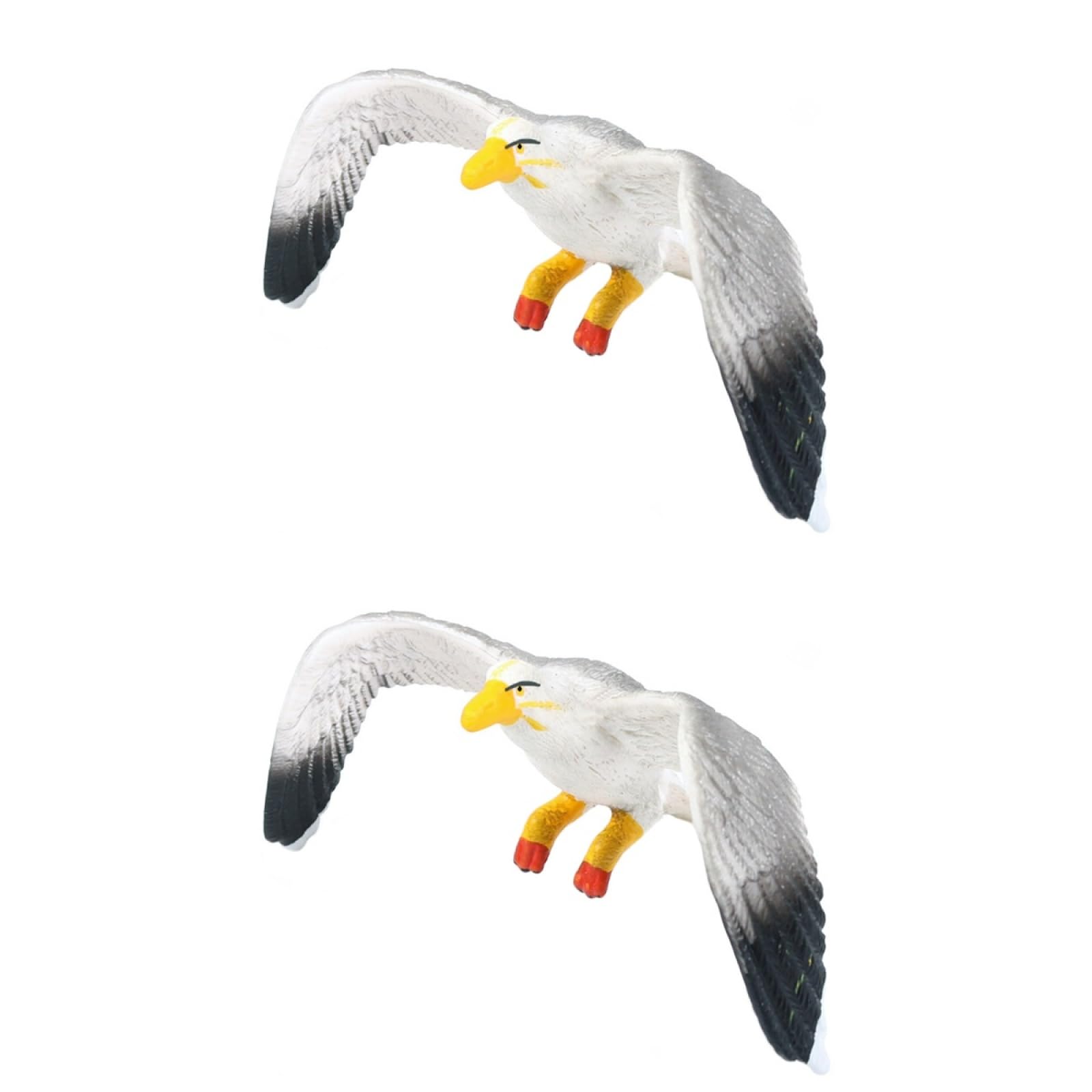 2pcs Mini Seagull Ornament Christmas Fireplace Models Decor Seagull Adornment Mini Desktop Ornament Sea Bird Figurine Plastic Seagull Craft Seagull Micro Landscape Bird Adornment