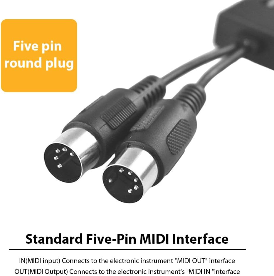 MIDI Adapter MIDI Interface Midi Cable MIDI to Wireless BT 5.0 Adapter MIDI in MIDI Out Anti-Interference MIDI Device for Digital Pianos Electronic Pianos MIDI Keyboards