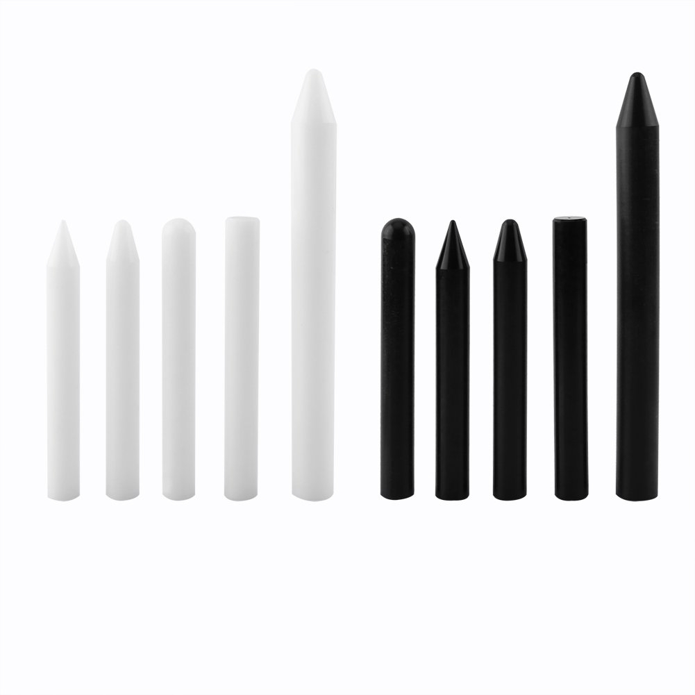 Qiilu 5pcs Professionale Tap Down Pen Paintless Grandine Removal Dent Repair Tools Nylon nero bianco
