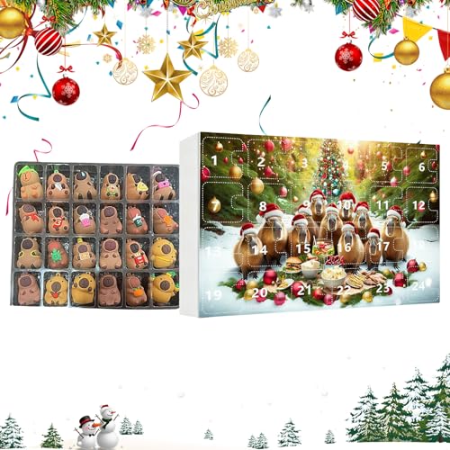 Calendrier de l'Avent Noël 2025 Capibara avec 24 figurines de table
