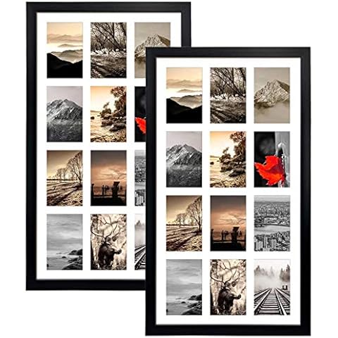 SPEPLA 12 Opening 4x6 Black Collage Picture Frames set of 2 Bundle Cover