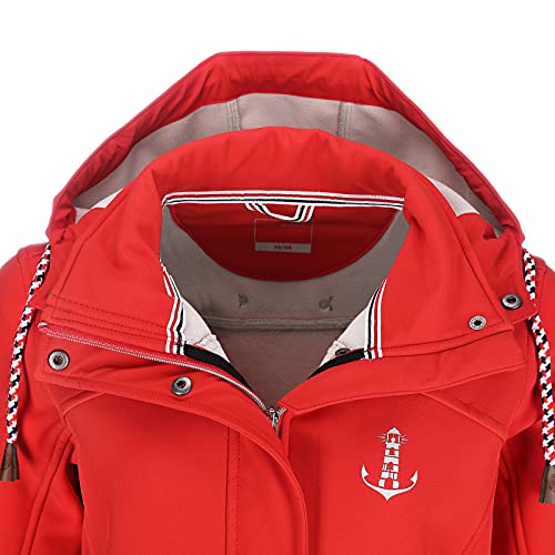 tomBrook Damen Softshell-Mantel Leuchtturm - Softshelljacke Regenjacke in Rot Größe 32/34