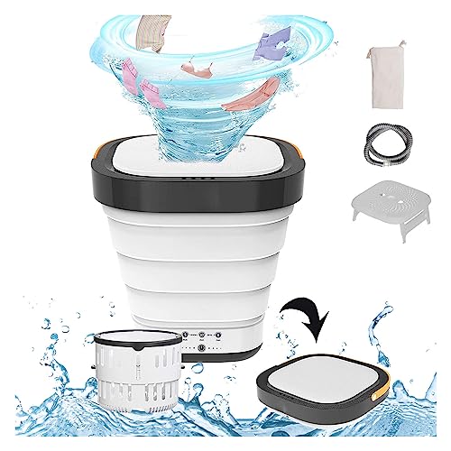 Portable Collapsible Washing Machine with 2 Modes Drying and UV, Apartment Washer and Dryer Portable 4D Wave Wheel,Spin Dry for Small Rooms,Camping,RV Travel,Pink