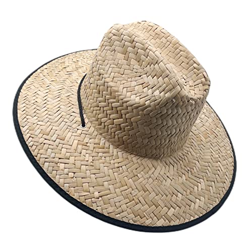 Willheoy Straw Lifeguard Hat Wide Brim Beach Hats For Men Sun Hat Kayak Fishing Accessories #TOP4