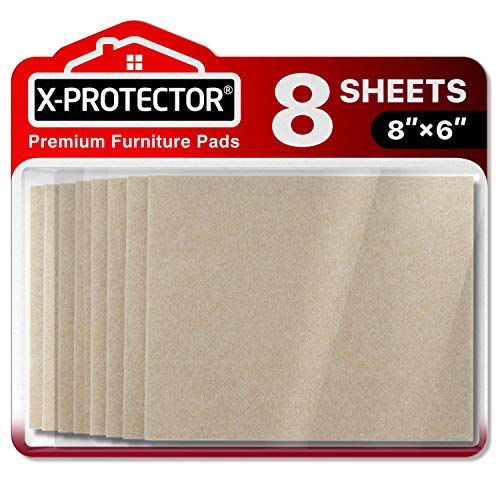 Felt Furniture Pads X-PROTECTOR - 8 Pack Premium 8”x6” Heavy Duty 1/5” Felt Sheets! Cut Furniture Felt Pads for Furniture Feet You Need – Best Furniture Pads for Hardwood Floors! by X-Protector - Used condition - CA$14.77