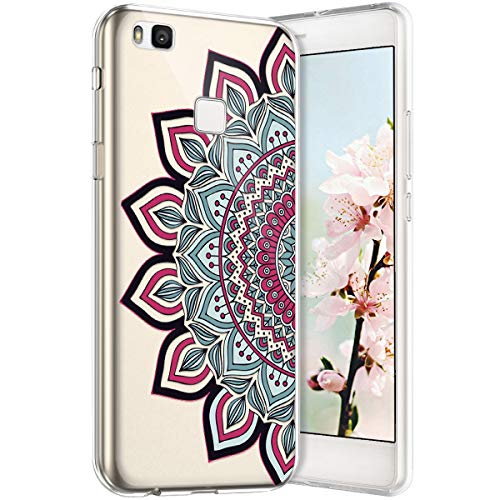 Robinsoni Case Compatible with Huawei P9 Lite Cover Transparent Huawei P9 Lite Case Silicone TPU Soft Case Glossy Gel Rubber Cover Ultra Soft Crystal Flexible Case Ultra Thin Buhhda Flower Cover