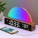 Sunrise Alarm Clock, Wake Up Light with Sunrise Simulation, Touch Control Bedside Lamp Dimmable Multicolor, Snooze, Sleep Aid, 10 Natural Sounds, LED Digital Alarm Clock for Heavy Sleepers Adults Kids