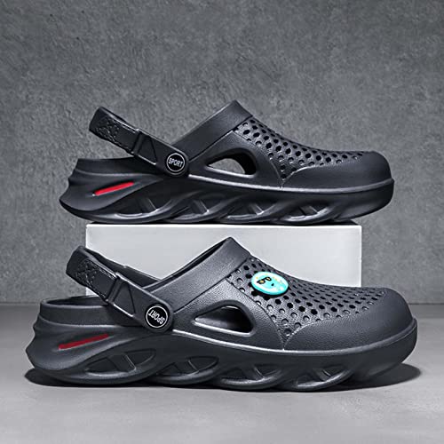 Yovqar Garden Clogs For Men Rubber Clog Gardenning Shoes Summer Water Sandals Waterproof Comfort Slip On Quick Dry Pool Beach Yard Kitchen Antiskid Mules Shower Slides Grey 45 #TOP2