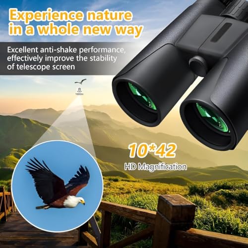 Image of Telescope HD Vision Binoculars 10000M High Power for Outdoor Travel Stargazing Concerts Sports Optical Vision Binocular Fixed Zoom (10 X 42)