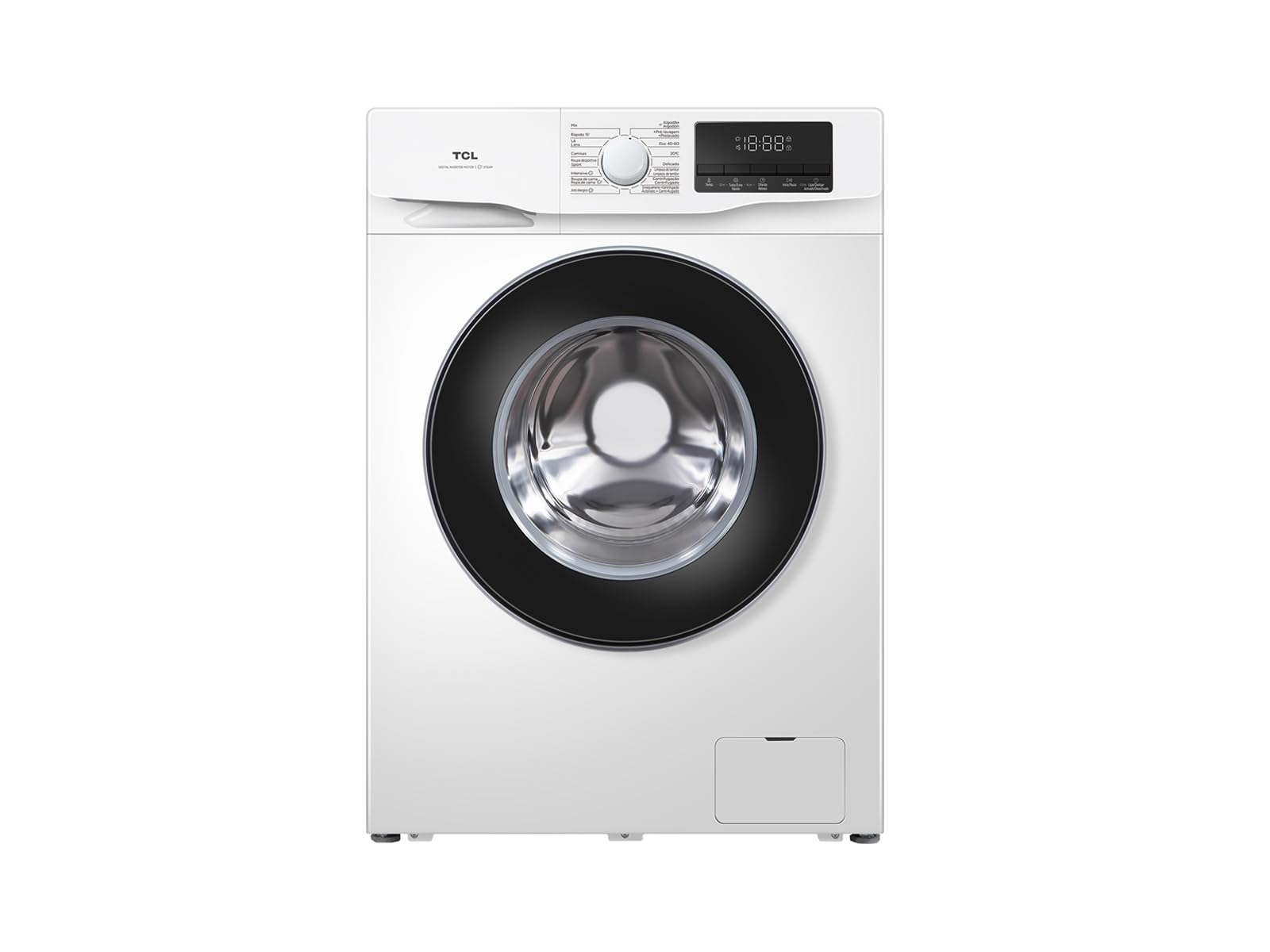 6 kg Lavadora de carga frontal Clase A de 1000 rpm con diseño ultra delgado de 455 mm, motor Inverter BLDC, lavado rápido de 15 min y vapor antibacterias
