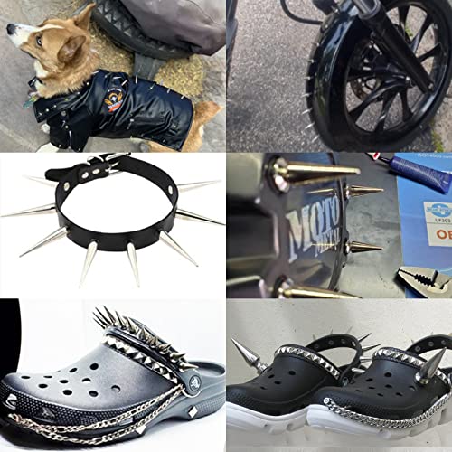 40 Sets 40Mm Spikes For Clothing, Camxtool Cone Spikes And Studs, Punk Spike Rivets, Long Metal Spikes For Crafts, Punk Screw Rivet For Clothes Jackets Leather And Shoes (Silver) #TOP7