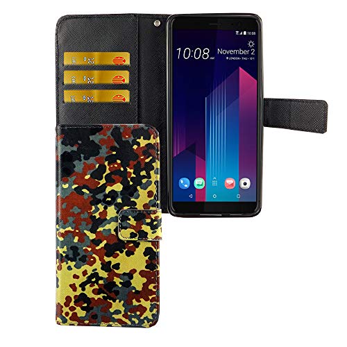 Housse HTC U12 Plus anti-choc avec clapet articulé et fente pour carte bleue
