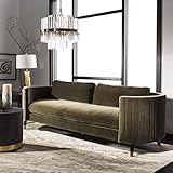 Safavieh Home Collection Winford Giotto Dark Green Olive Velvet Sofa