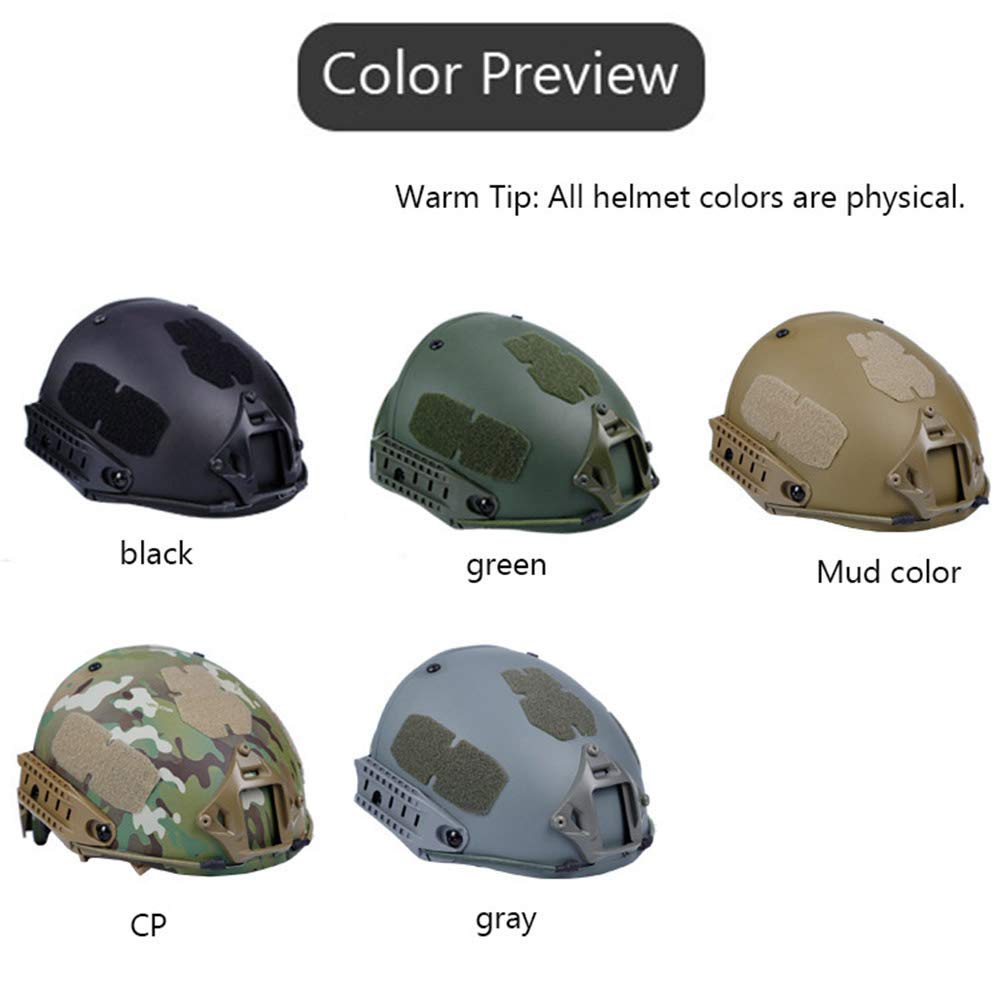 Tactical Area Casco táctico Airsoft para Exteriores, 2 en 1, Equipo de Campo, Casco Protector ABS Ajustable