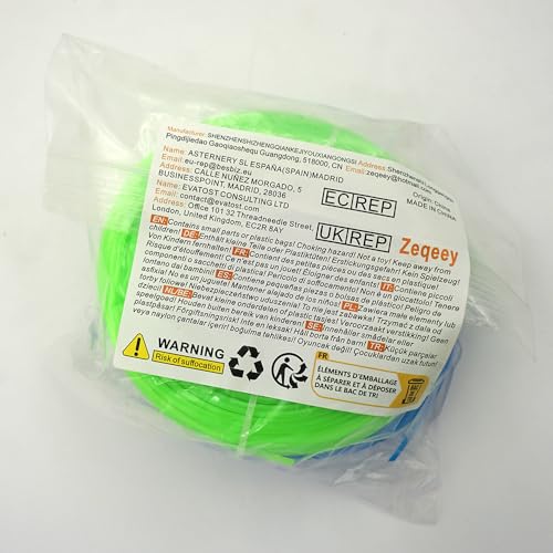 Zeqeey Universal Nylon Replacement Round Trimmer Line Grass Strimmer String Line, Diameter 1.6mm x 100m Length, 2 Roll (Green + Blue) 8 Zeqeey Universal Nylon Replacement Round Trimmer Line Grass Strimmer String Line, Diameter 1.6mm x 100m Length, 2 Roll (Green + Blue) - Image 8