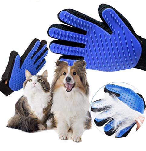 Cat Hair Remover Silicone Gloves Pet Grooming Mitts Gentle Deshedding Massage Glove Brush for Dog Horse (one pair)