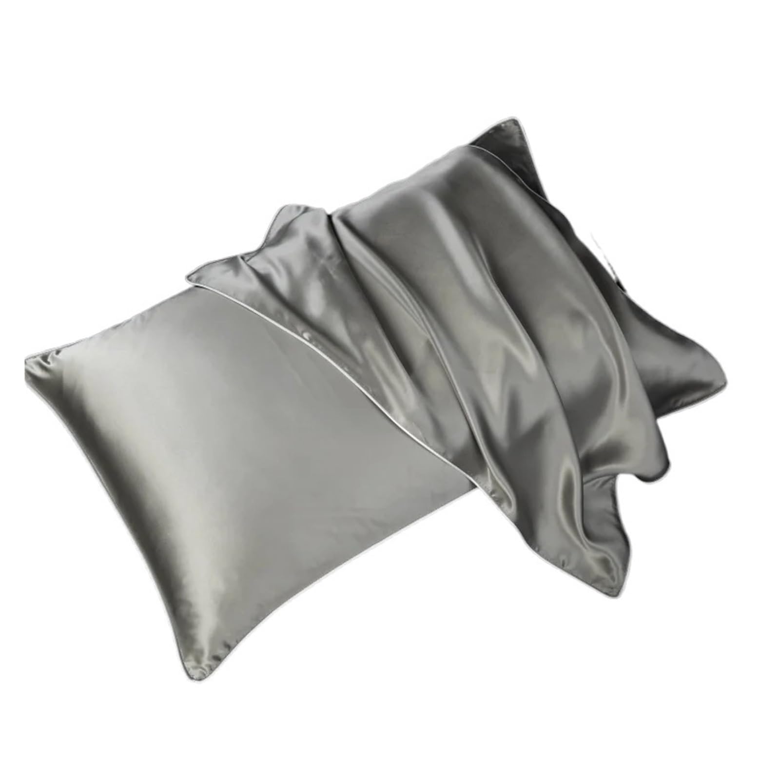 Taie d'oreiller en soie silver 48x74cm pour un sommeil frais et réparateur en été