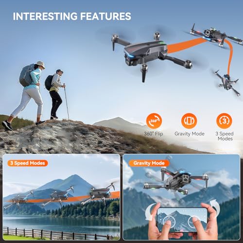 Drone with Camera - Foldable Brushless Motor Drone for Adults/Kids, 1080P HD RC quadcopter. Waypoint Fly, Altitude Hold, One Key Take Off/Landing, Gesture Selfie, 3D Flip, Long Flight Time - Image 6