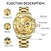 OLEVS Watch Men Gold Watches for Men Big Face Luxury Dress Chronograph Waterproof Stainless Steel Men's Wrist Watches Gold and Silver Analog Quartz Date Men's Watch Relojes para Hombres