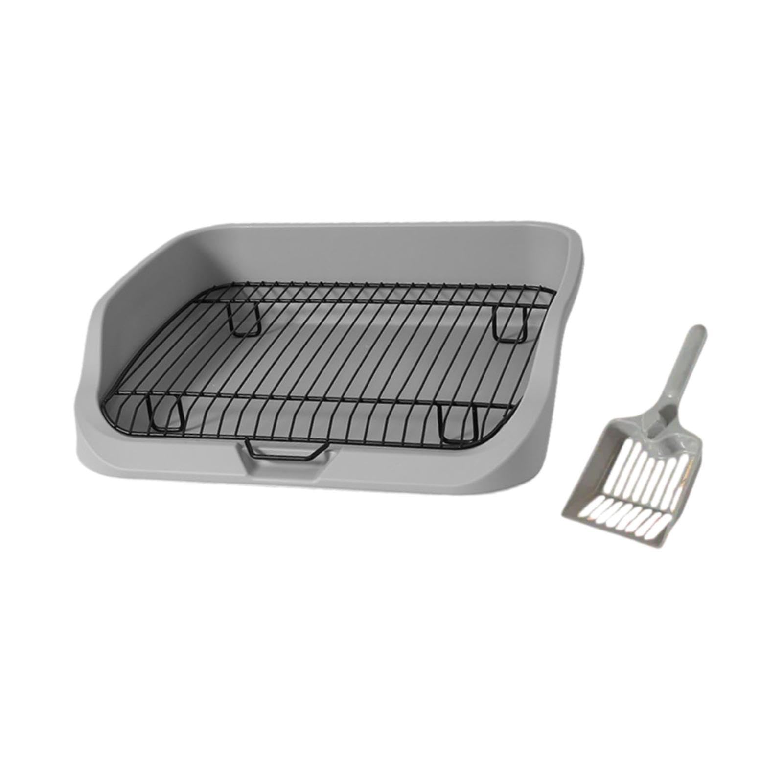 Inodoro para Perros Bandeja de Enseñanza Mascotas Higiénica con Rejilla Base Antideslizante Y Estructura de PP Acero Inoxidable Adecuado para Entrenar