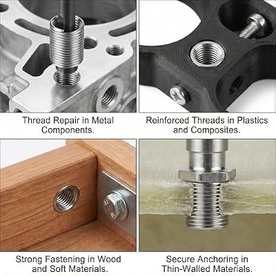 NACX #10-24 Helicoil Wire Inner Thread Inserts, 1.5D Coiled Wire Helical Screws, 304 Stainless Steel, 100Pcs