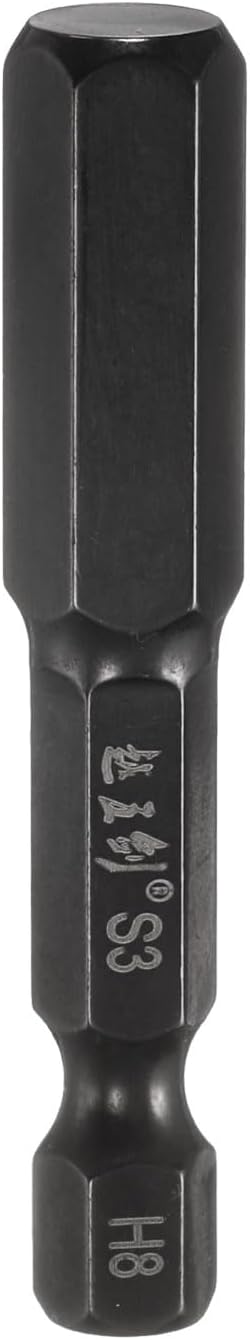 HARFINGTON Hex Head Wrench Drill Bit 8mm(H8) Metric 1/4" Hex Shank 2"(50mm) Length S3 Steel Magnetic Impact Drivers Screwdriver Bit Industrial Grade Hexagon Electric Drill Bits