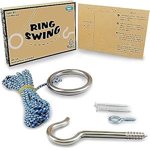 Hook and Ring Swing DIY Kit Stainless Steel Hardware and Nylon String Ring Toss Game Indoor – Outdoor for Endless Hours of Fun! GetMovin’ Sports
