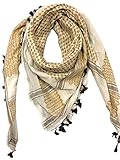 Hirbawi Arabischer Schal, Baumwolle, Shemagh Keffiyeh, 119,4 x 119,4 cm, hergestellt in Palästina, Alquds, Einheitsgröße