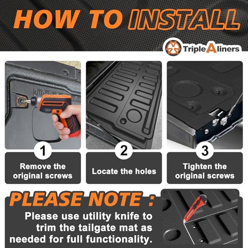 Image of TripleAliners Truck Mat Compatible with 2019-2026 Chevy Silverado & GMC Sierra 1500 Multipro Tailgate Accessories, Tailgate Mat Custom Fit All Weather Protection Pickup Liner, M-pro Tailgate Only