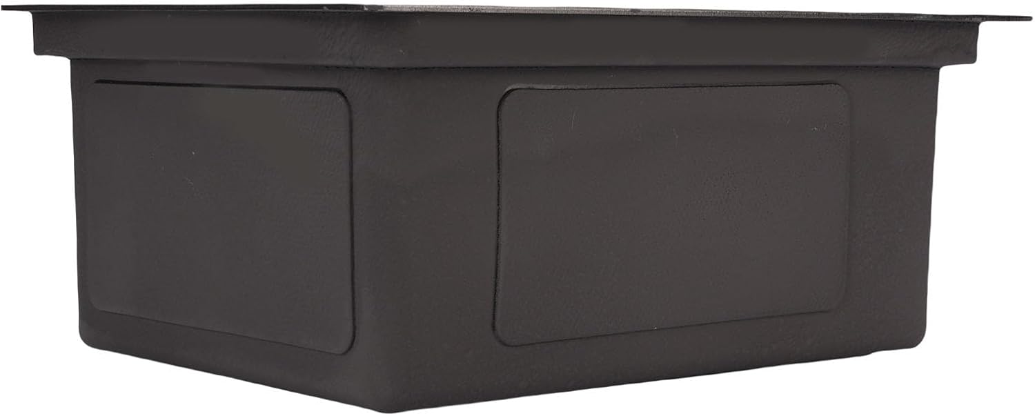 Keenso Bar Sink, 14.96 x 11.81 Inch Undermount Kitchen Sink, 16 Gauge 304 Stainless Steel with Black Gold Plating, with Soundproof Pad, for RV, Boat, Kitchen, Camp