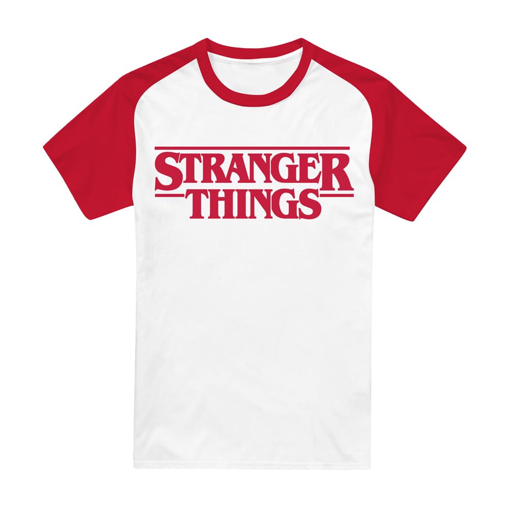 Stranger Things Men's Main Logo Raglan Short Sleeve Base -  - M