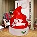 Juegoal Christmas Inflatables Outdoor Decorations, 5FT Inflatable Xmas Hat, Lighted Blow Up Giant Red Hat with Built in LED Lights, Light Up Holiday Winter Roof Lawn Yard Garden Decor