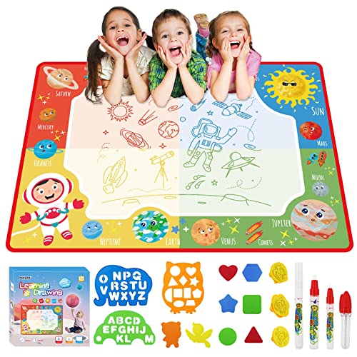 PHYLES Tappeto Magico Bambini,100x70cm Doodle Tappeto Magico,Tappetino da Disegno per