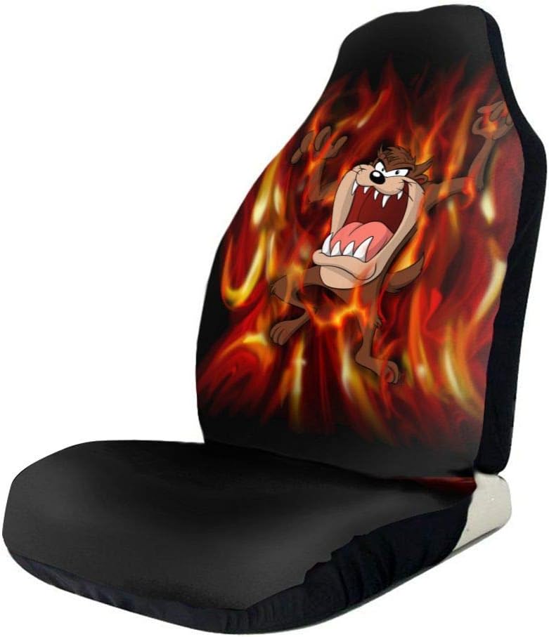 Taz Tazmanian Devil Back Off Universal Car Seat Covers Front Seats Protectors for Car, Truck & SUV Black