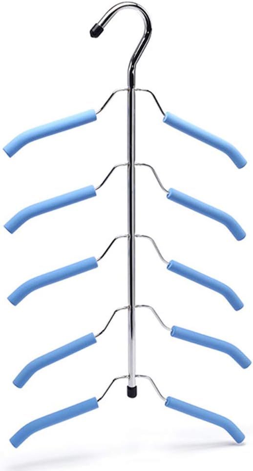 SADA72 Clothes Hanger, Multifunctional Non-Slip 5 Layer Wardrobe Shirt Hanger Clothing Storage Rack, Household Multi-Layer Clothes Hanger For Home Travel etc(Blue)