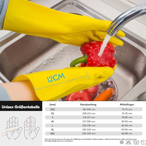 Gummihandschuhe Vgo – 1 Paar wiederverwendbare Handschuhe für Haushaltsarbeiten