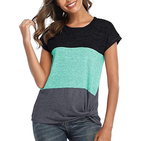 Tuopuda Camiseta de Manga Corta a Rayas para Mujer Cover