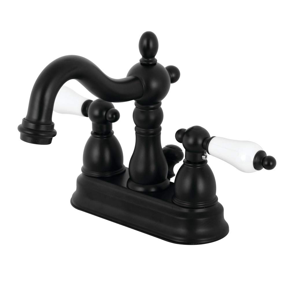 Robinet de salle de bain Heritage noir mat Kingston KB1600PL vidage inclus