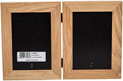 Hampton Frames NEW ENGLAND Hinged Double - 4x6 (10x15cm) Natural Oak Picture Photo Frame Glass 464804V