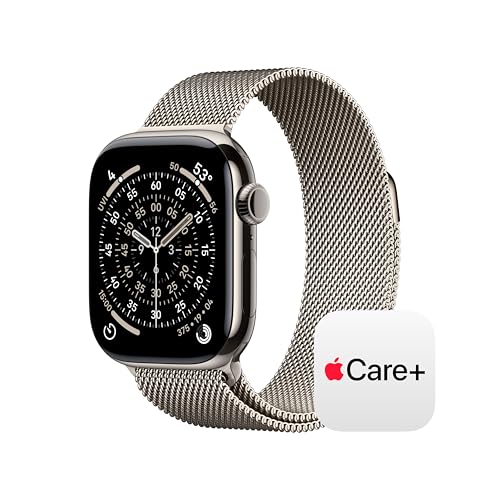 Image of Apple Watch Series 11 [GPS + Cellular 42mm] Smartwatch with Natural Titanium Case with Natural Milanese Loop. Sleep Score, Fitness Tracker, Health Monitoring with AppleCare+ (2 Years)