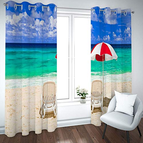 Tenture isolation lumière haut de gamme au motif Plages raffiné