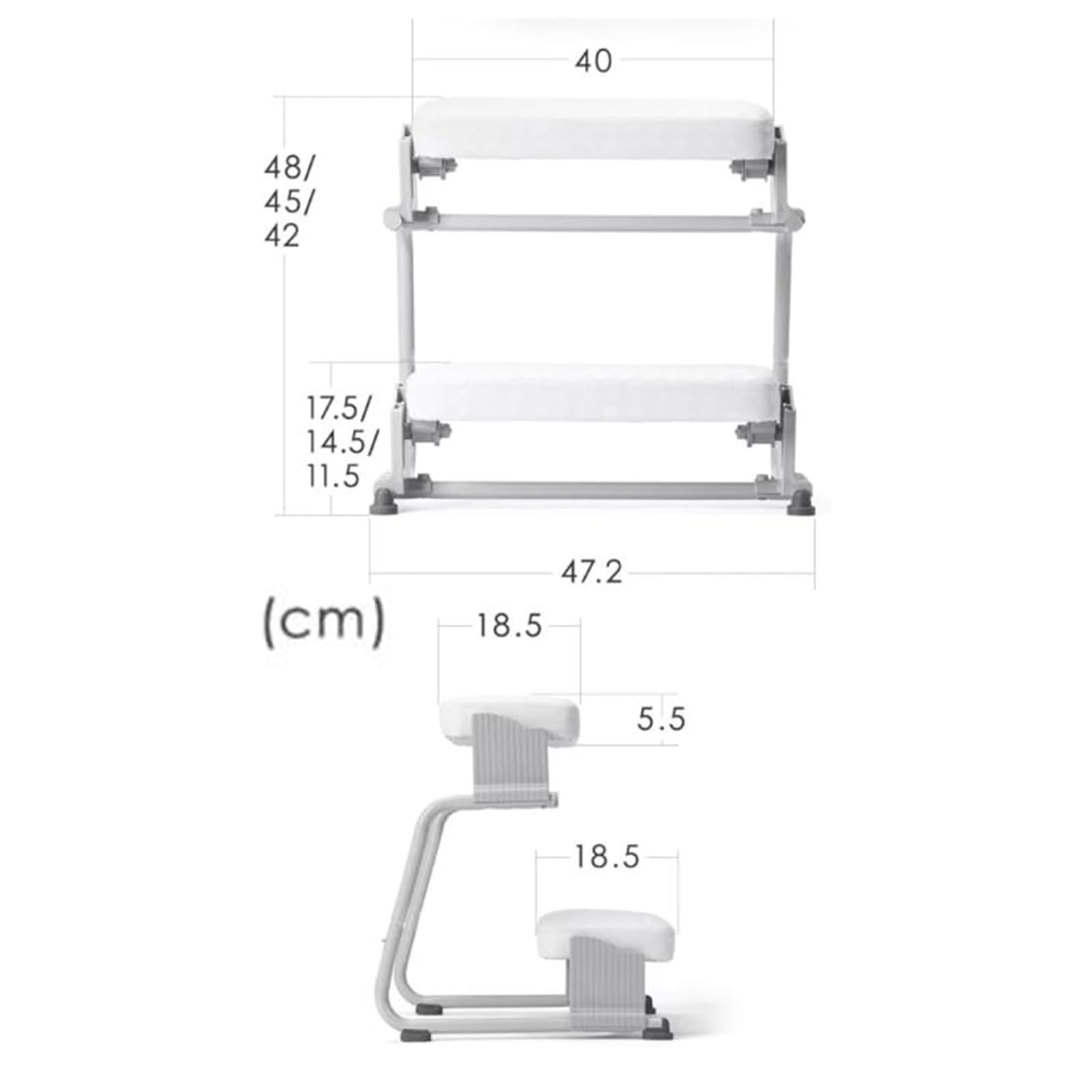 Ergonomische Fußstütze für unter dem Schreibtisch, verstellbare Höhe und Winkel, rutschfeste Oberfläche, Kissen inklusive, ideal für Büro, Gaming und Studium