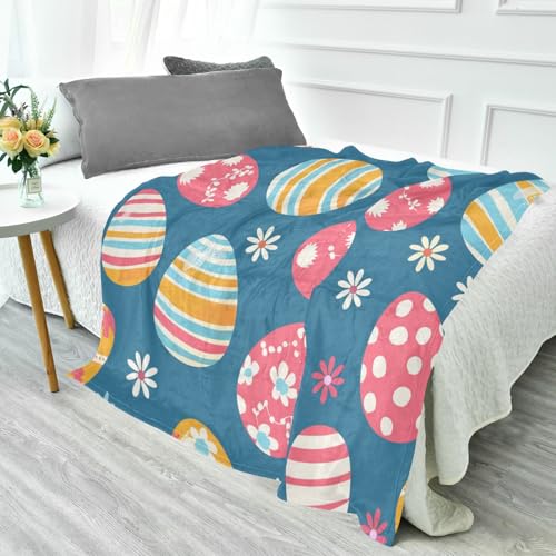 Plaid œuf de Pâques et jeté de canapé imprimé pour couverture de lit