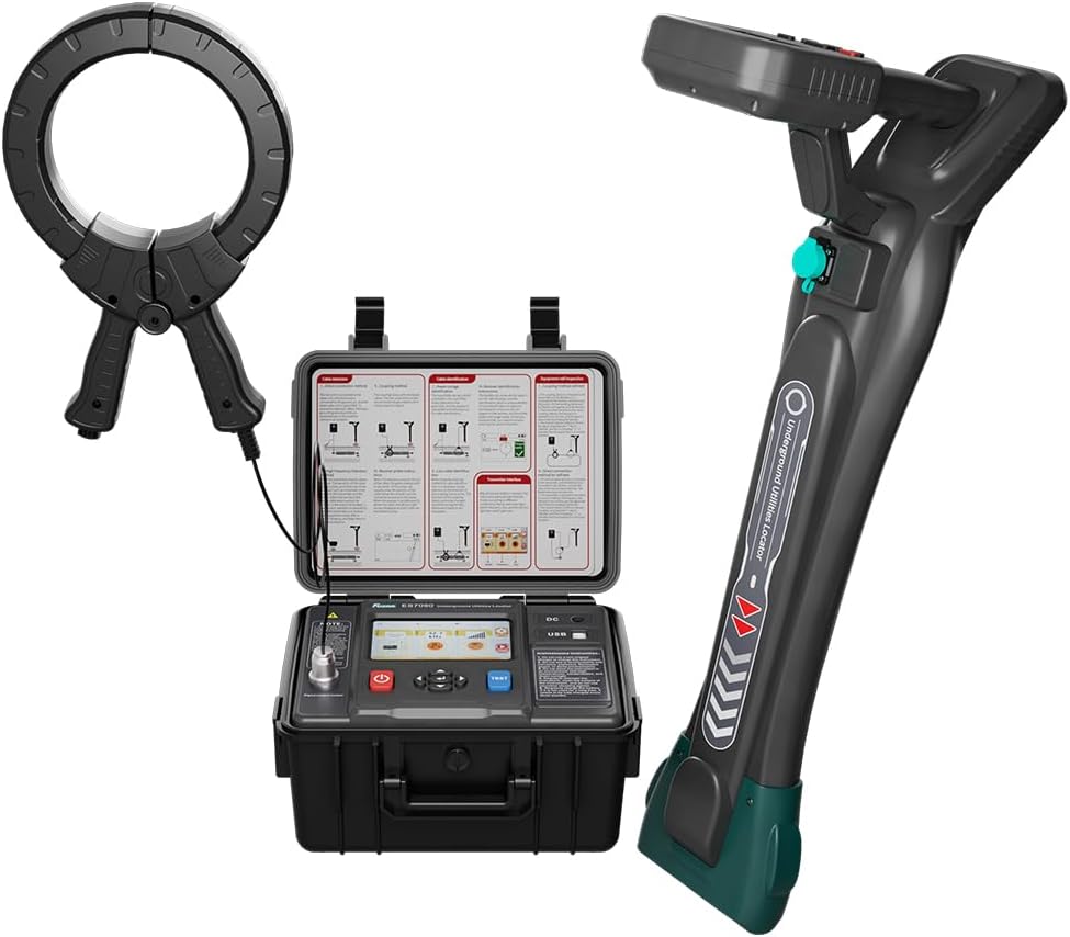 Utility Underground Locator | Professional Cable & Pipeline Detector with 0-20m Depth Measurement, 15 Frequencies, Anti-Interference for Metal Pipes & Cables