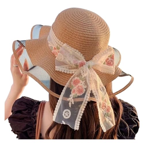 Chapeau de paille femme grand bord souple et ajustable pour le soleil