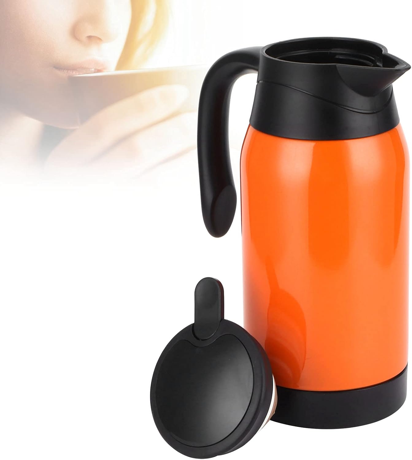 Topyond Car Electric Kettle Water Boiler 12v, Coffee Maker with Temperature Display, Portable Coffee Heating Cup for Vehicles, Ideal for Truckers and Travelers